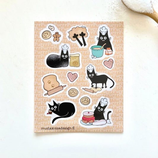 Leipurikissa-tarra-arkki, MustaKissa Design