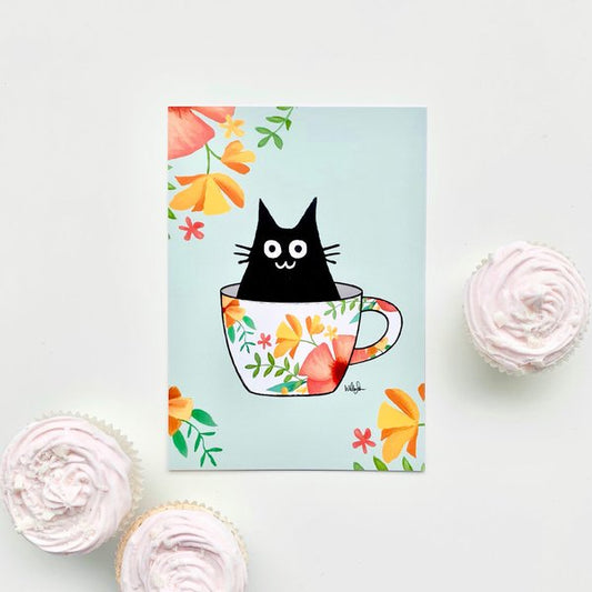 Papu, postikortti, Mustakissa Design